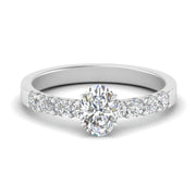 U Prong Lab Diamond Engagement Ring 14K Gold