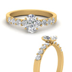 Load image into Gallery viewer, U Prong Lab Diamond Engagement Ring 14K Gold
