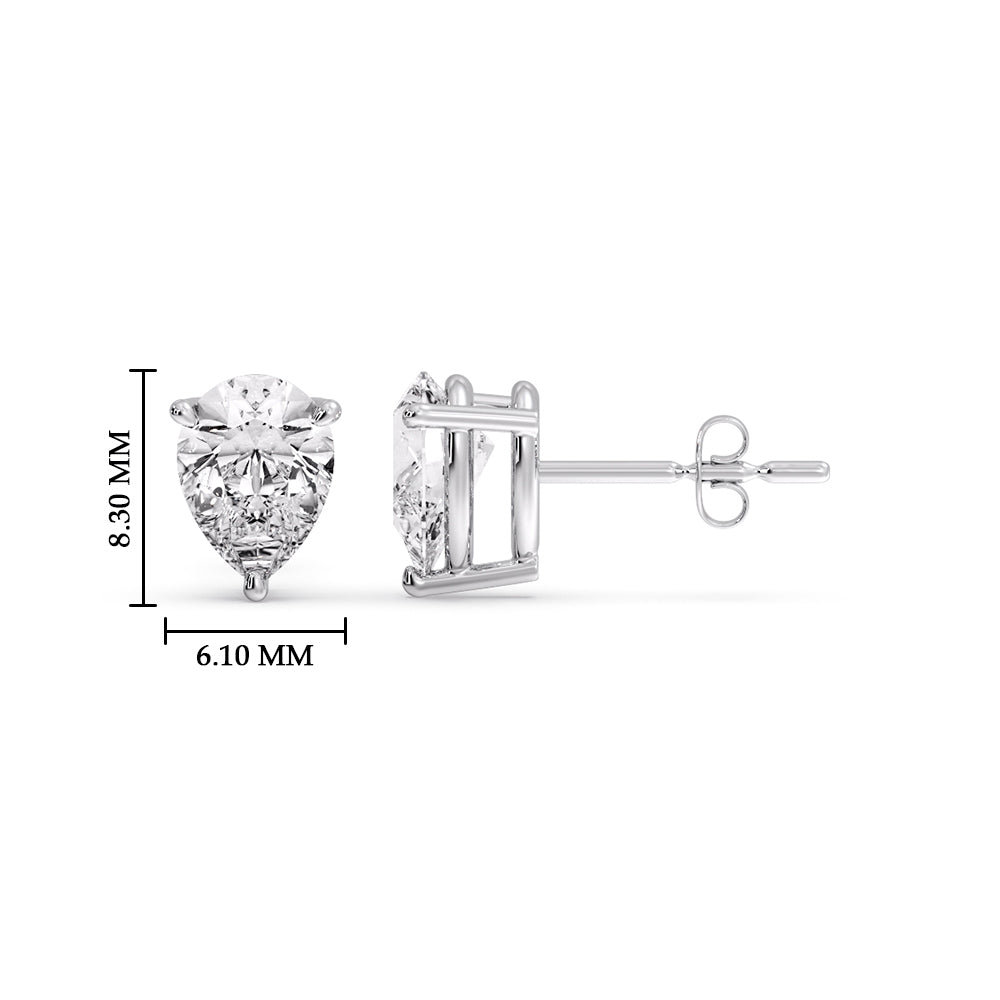 Fancy Colored Diamond Pear Shaped Stud Earring