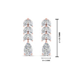 Load image into Gallery viewer, 2 1/5 Carat Lab Diamond Pear Cut Leaf Drop Earrings 14K Gold
