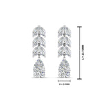 Load image into Gallery viewer, 2 1/5 Carat Lab Diamond Pear Cut Leaf Drop Earrings 14K Gold
