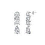Load image into Gallery viewer, 2 1/5 Carat Lab Diamond Pear Cut Leaf Drop Earrings 14K Gold
