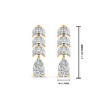 Load image into Gallery viewer, 2 1/5 Carat Lab Diamond Pear Cut Leaf Drop Earrings 14K Gold
