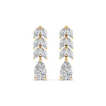 Load image into Gallery viewer, 2 1/5 Carat Lab Diamond Pear Cut Leaf Drop Earrings 14K Gold
