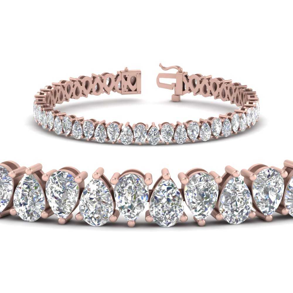 Pear Cut Lab Diamond Tennis Bracelet