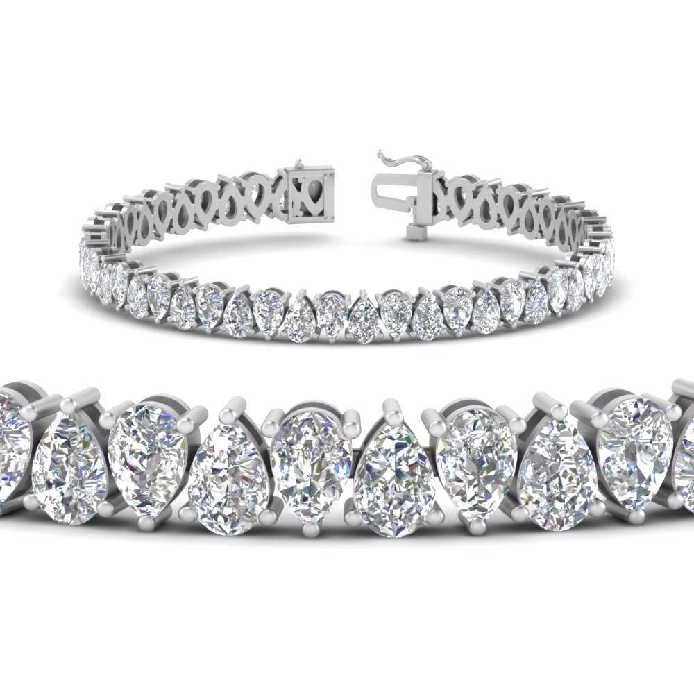 Pear Cut Lab Diamond Tennis Bracelet
