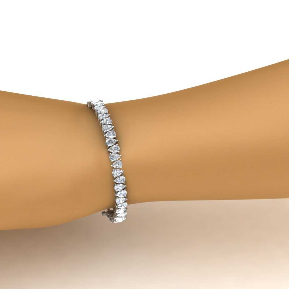 Pear Cut Lab Diamond Tennis Bracelet