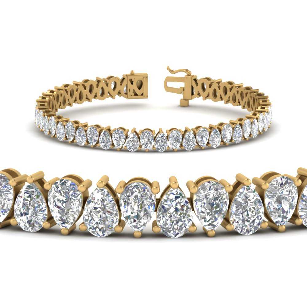 Pear Cut Lab Diamond Tennis Bracelet