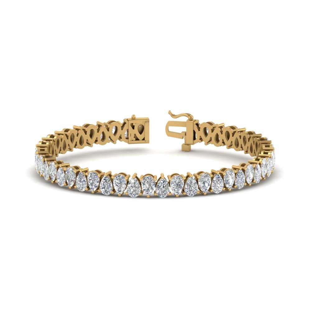 Pear Cut Lab Diamond Tennis Bracelet
