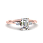 Load image into Gallery viewer, Lab diamond 3 Stone Cathedral Engagement Rings 14K Gold
