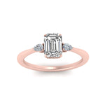 Load image into Gallery viewer, Lab diamond 3 Stone Cathedral Engagement Rings 14K Gold
