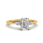 Load image into Gallery viewer, Lab diamond 3 Stone Cathedral Engagement Rings 14K Gold
