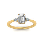 Load image into Gallery viewer, Lab diamond 3 Stone Cathedral Engagement Rings 14K Gold
