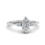 Load image into Gallery viewer, Lab diamond 3 Stone Cathedral Engagement Rings 14K Gold
