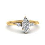 Load image into Gallery viewer, Lab diamond 3 Stone Cathedral Engagement Rings 14K Gold
