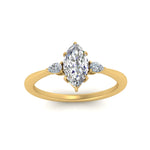 Load image into Gallery viewer, Lab diamond 3 Stone Cathedral Engagement Rings 14K Gold
