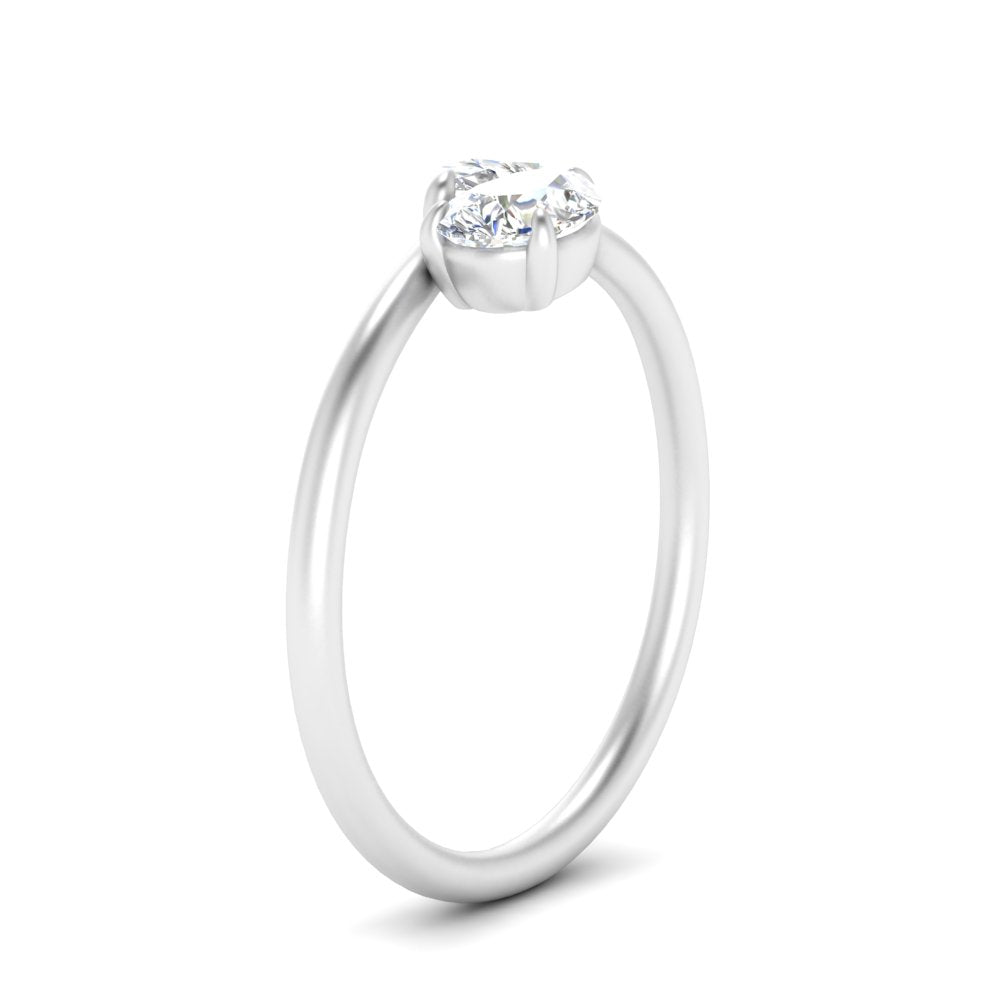 Pear Shaped Lab Diamond 2 Stone Engagement Ring