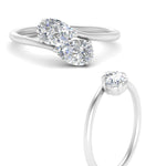 Load image into Gallery viewer, Pear Shaped Lab Diamond 2 Stone Engagement Ring
