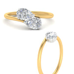Load image into Gallery viewer, Pear Shaped Lab Diamond 2 Stone Engagement Ring
