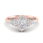 Load image into Gallery viewer, Lab Pear Shaped diamond Halo Engagement Rings 14K Rose Gold
