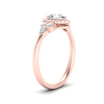Load image into Gallery viewer, Lab Pear Shaped diamond Halo Engagement Rings 14K Rose Gold
