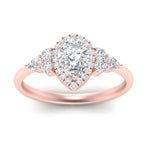 Load image into Gallery viewer, Lab Pear Shaped diamond Halo Engagement Rings 14K Rose Gold
