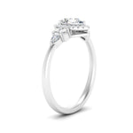 Load image into Gallery viewer, Lab Pear Shaped diamond Halo Engagement Rings 14K White Gold
