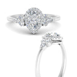 Load image into Gallery viewer, Lab Pear Shaped diamond Halo Engagement Rings 14K White Gold
