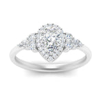 Load image into Gallery viewer, Lab Pear Shaped diamond Halo Engagement Rings 14K White Gold
