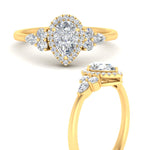 Load image into Gallery viewer, Lab Pear Shaped diamond Halo Engagement Rings 14K Yellow Gold
