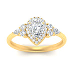 Load image into Gallery viewer, Lab Pear Shaped diamond Halo Engagement Rings 14K Yellow Gold
