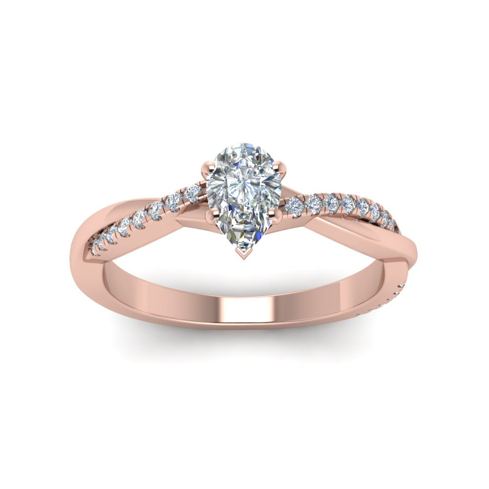 Lab Diamond Infinity Style Engagement Ring 14K Gold