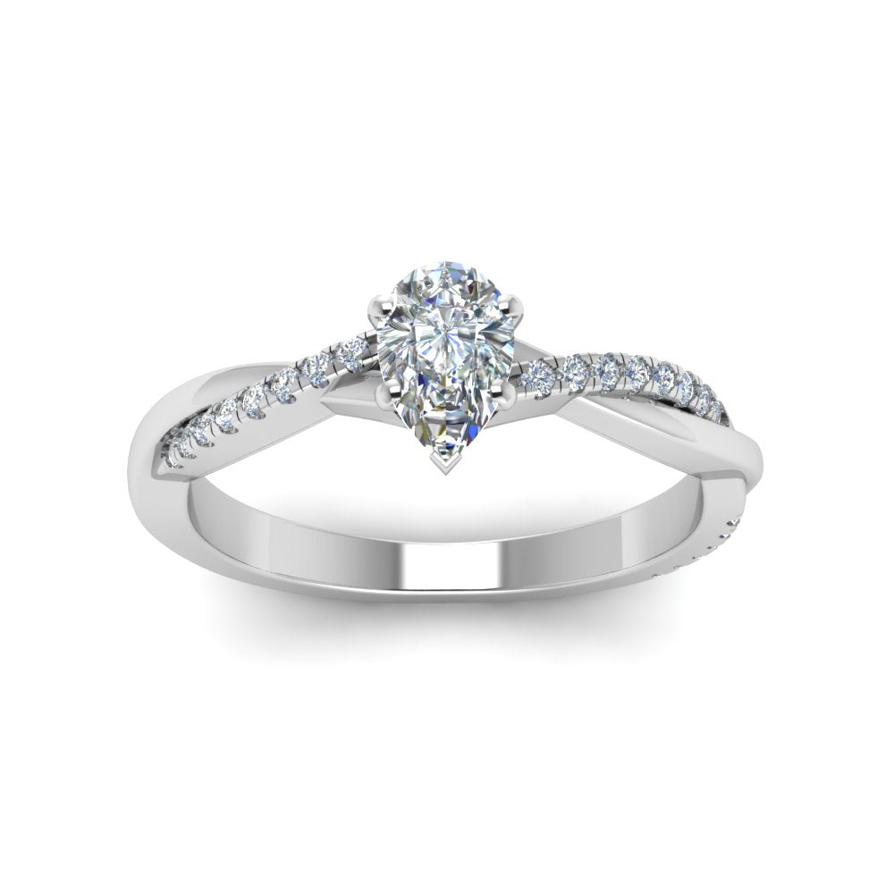 Lab Diamond Infinity Style Engagement Ring 14K Gold