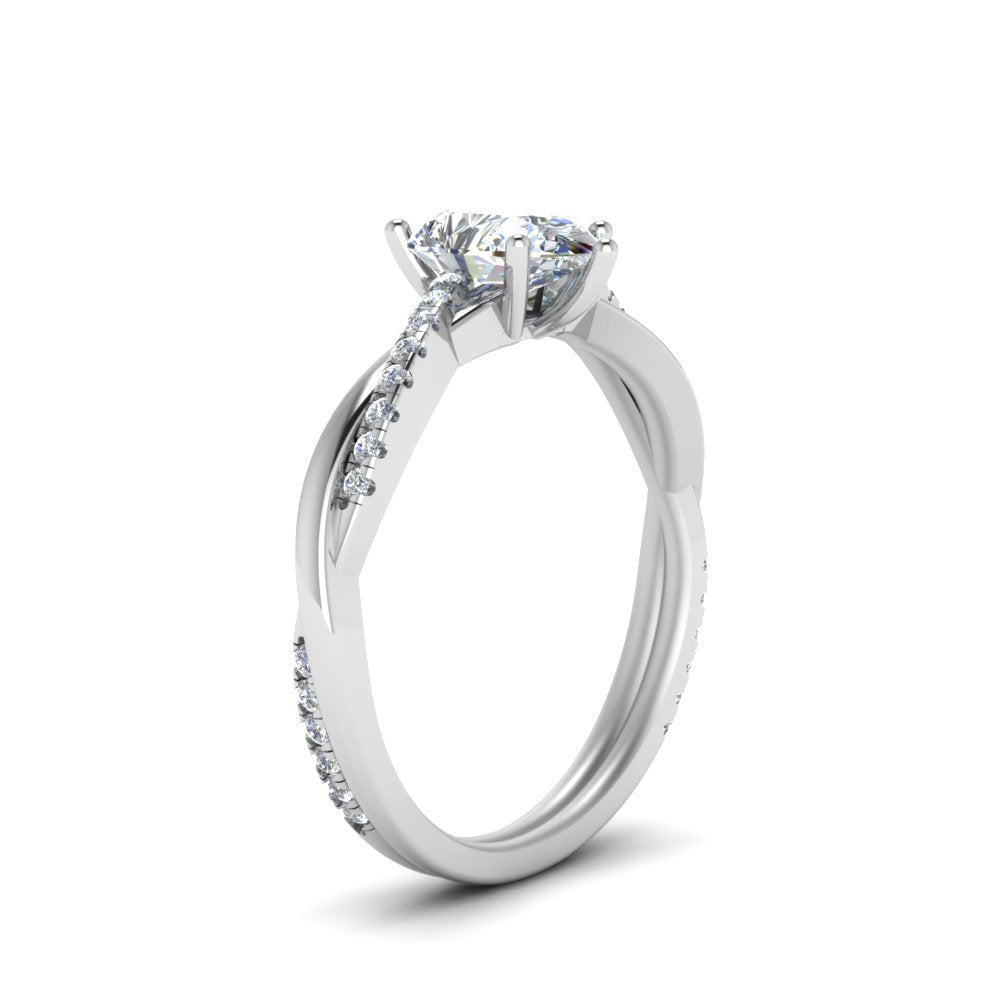 Lab Diamond Infinity Style Engagement Ring 14K Gold