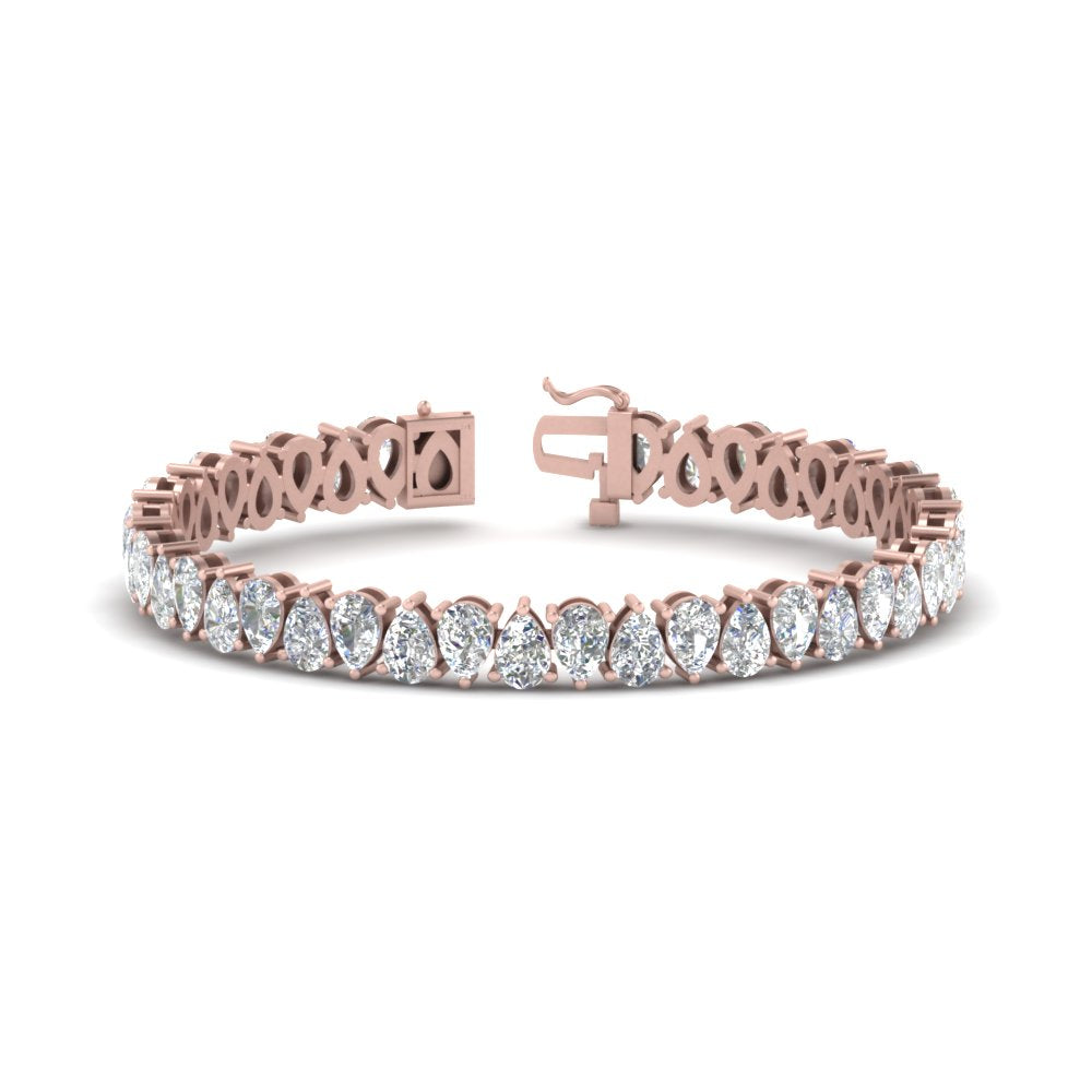 Pear Cut Lab Diamond Tennis Bracelet