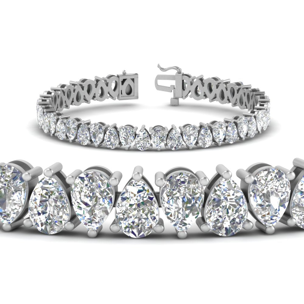 Pear Cut Lab Diamond Tennis Bracelet