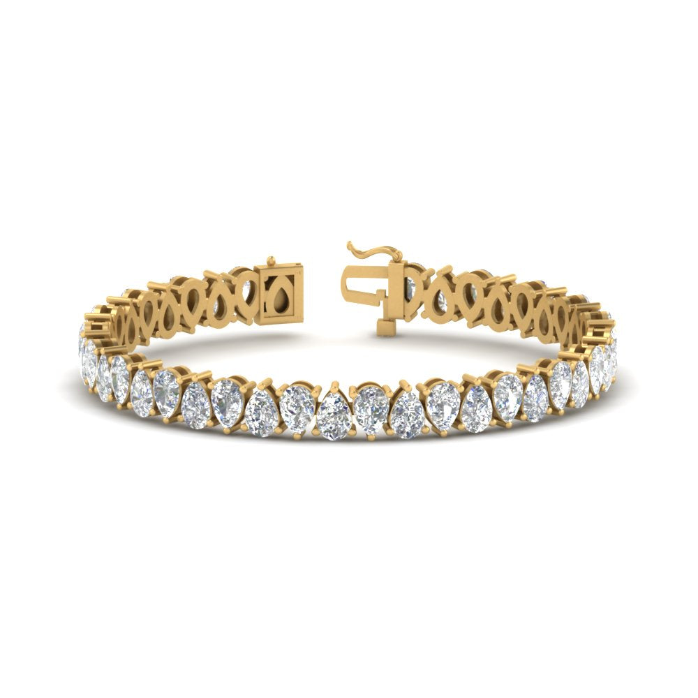 Pear Cut Lab Diamond Tennis Bracelet