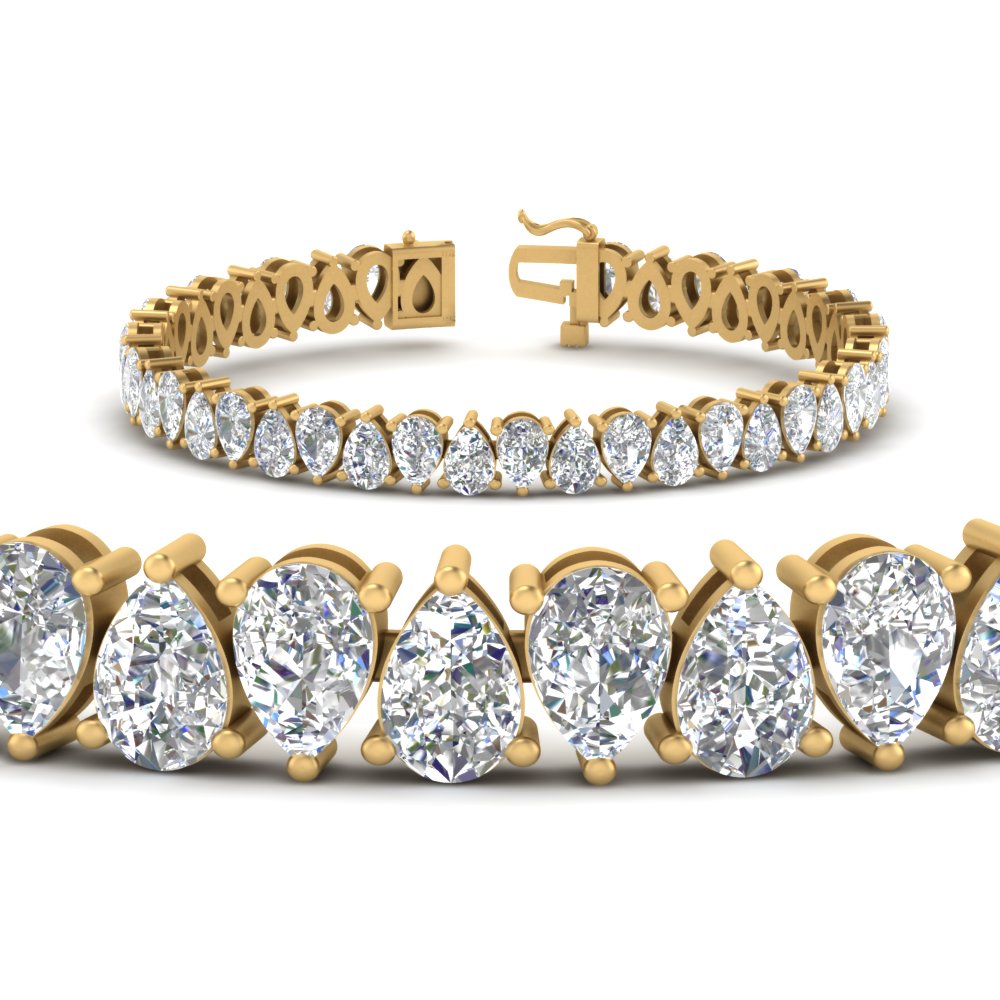 Pear Cut Lab Diamond Tennis Bracelet