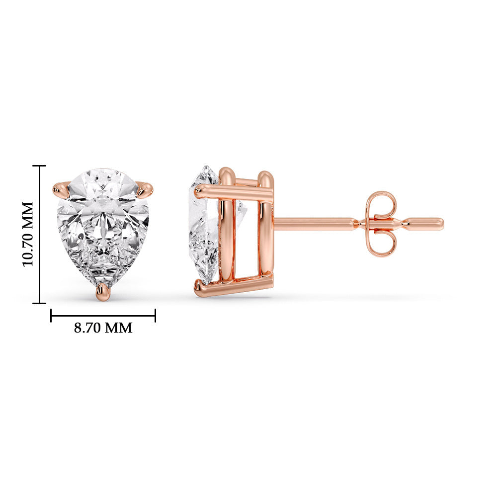 Fancy Colored Diamond Pear Shaped Stud Earring