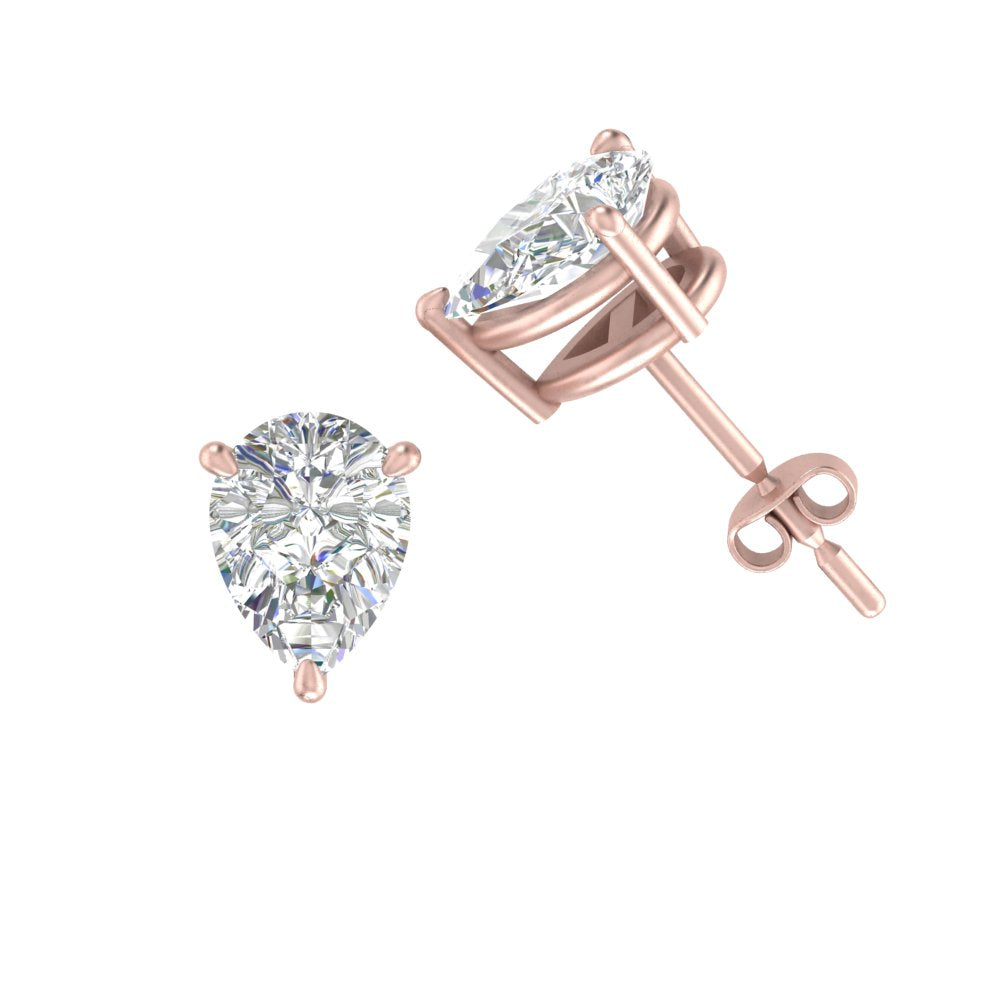 1/2-5 Carat Pear Shaped Lab Created Diamond Stud Earring For Women 14K Gold