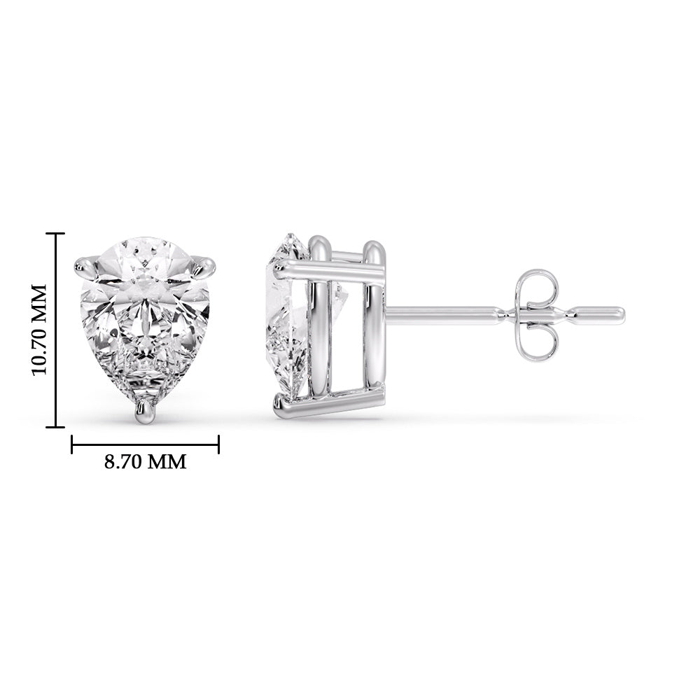 Fancy Colored Diamond Pear Shaped Stud Earring