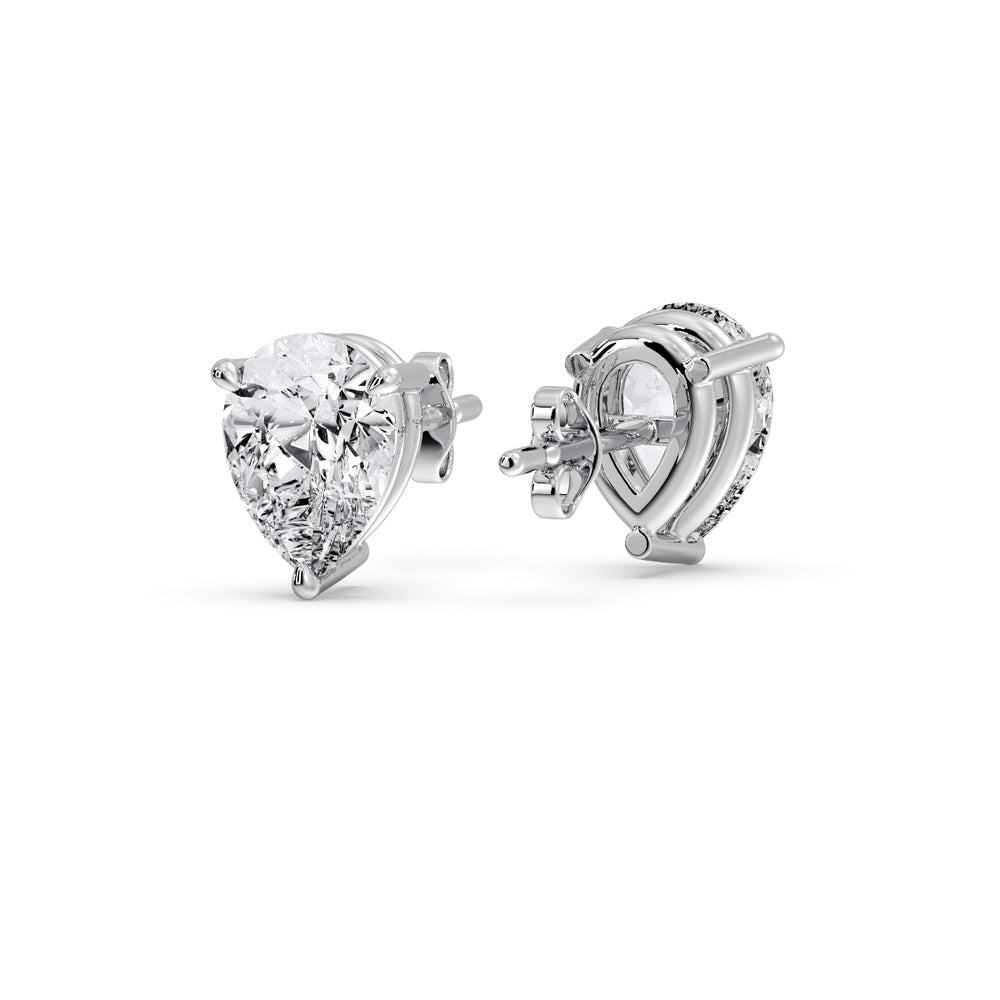 Fancy Colored Diamond Pear Shaped Stud Earring