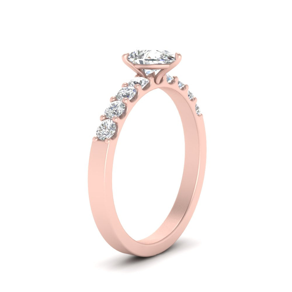 U Prong Lab Diamond Engagement Ring 14K Gold