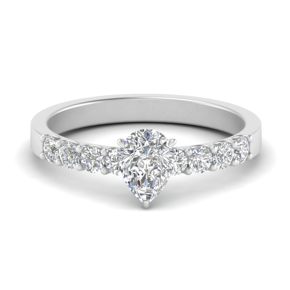 U Prong Lab Diamond Engagement Ring 14K Gold