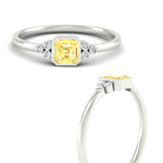Load image into Gallery viewer, petite-bezel-set-asscher-cut-vivid-yellow-engagement-ring-in-white-gold-fdenr9175asgvyellowangle3-nl-wg.jpg
