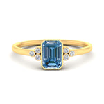 Load image into Gallery viewer, Fancy Lab Grown Blue Diamond Bezel Engagement Ring