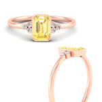 Load image into Gallery viewer, petite-bezel-set-emerald-cut-vivid-yellow-engagement-ring-in-rose-gold-fdenr9175emgvyellowangle3-nl-rg.jpg