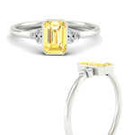 Load image into Gallery viewer, petite-bezel-set-emerald-cut-vivid-yellow-engagement-ring-in-white-gold-fdenr9175emgvyellowangle3-nl-wg.jpg