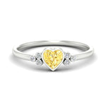 Load image into Gallery viewer, Yellow Lab Grown Diamond Bezel Set Ring with Diamond Accents