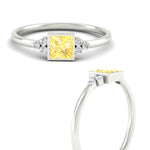Load image into Gallery viewer, petite-bezel-set-princess-cut-vivid-yellow-engagement-ring-in-white-gold-fdenr9175prgvyellowangle3-nl-wg.jpg